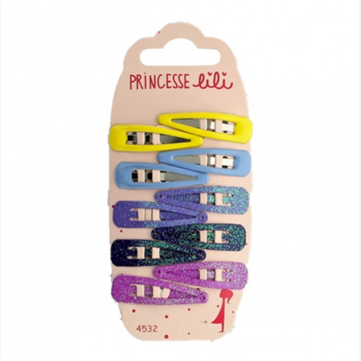 Princess lili Pinces à cheveux Clic Clac pour filles et enfants (10 pièces) - (Mélange de couleurs) Princess lili Pinces à cheveux Clic Clac pour filles et enfants (10 pièces) - (Mélange de couleurs)