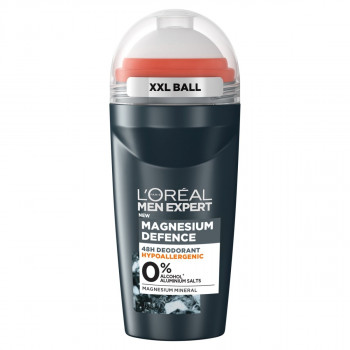L'Oréal Men Expert Roll-On Magnésium Défense 48H - 0% Alcohol & Aluminium - 50 ml -