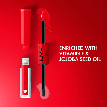 NYX PROFESSIONAL MAKEUP Rouge à lèvres liquide Shine Loud longue tenue avec brillant à lèvres transparent