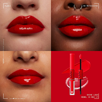NYX PROFESSIONAL MAKEUP Rouge à lèvres liquide Shine Loud longue tenue avec brillant à lèvres transparent