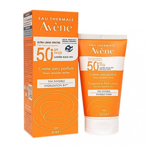 AVÈNE Crème Sans Parfum Hydratation 8H SPF 50+ Peaux Sensibles Sèches 50 ml