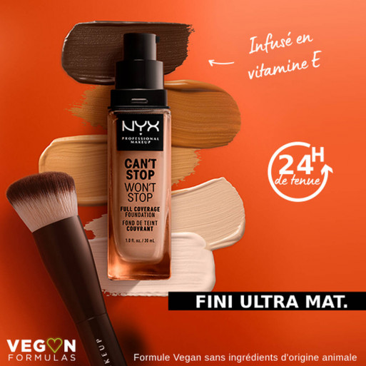 NYX FOND DE TEINT LIQUIDE - CAN'T STOP WON'T STOP 30 ML NYX FOND DE TEINT LIQUIDE - CAN'T STOP WON'T STOP 30 ML
