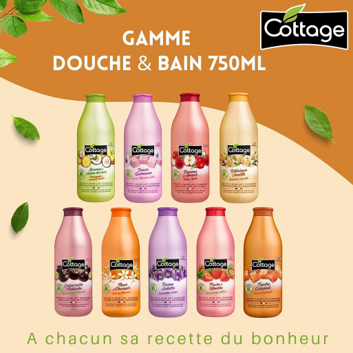 Douche Lait Hydratante 97% d'ingrédients d'origine naturelle* - Cottage  France