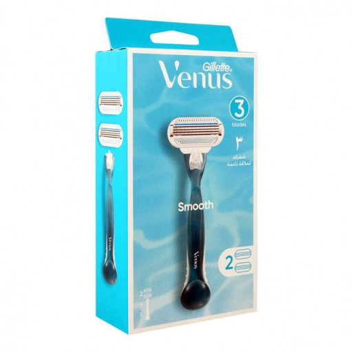 Gillette Venus Smooth Rasoire 3 Lames - 1 Manche + 2 Recharges -