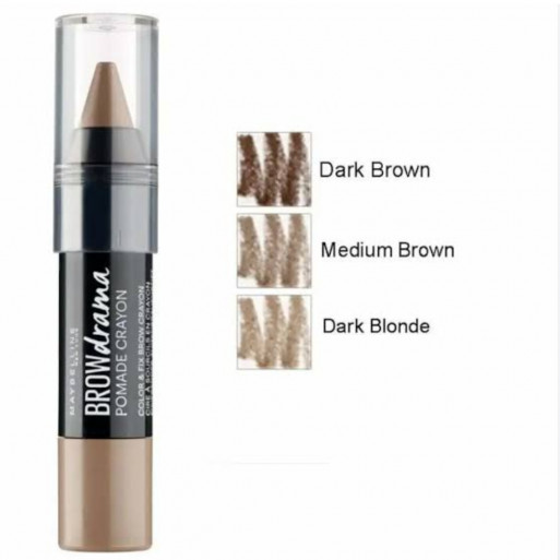 Maybelline New York Brow Drama Eyebrow Pomade Crayon  Medium Brown