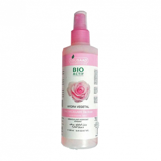 ABUSAAD BIO ACTIF HYDRA VEGETAL EAU MICELLAIRE DE ROSE HYDRATANTE 3EN1 - 250 ML -
