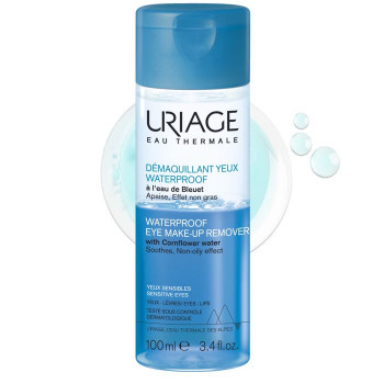 URIAGE Démaquillant Waterproof - Yeux et Lèvres - Peaux Sensibles, 100ml