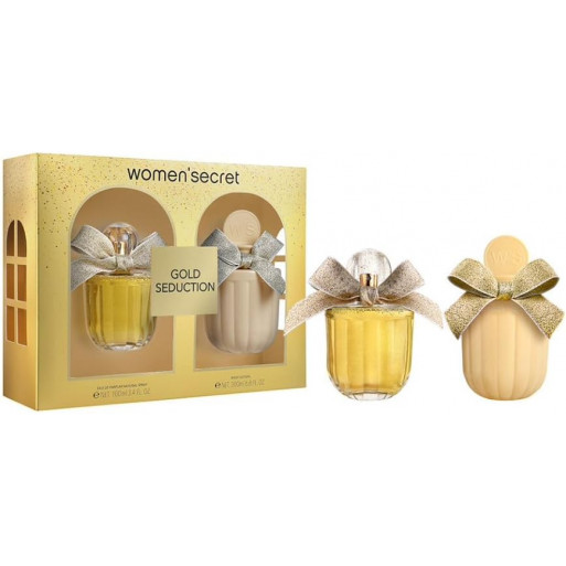 Women'secret Gold Seduction Coffret cadeau pour femme : Eau de parfum 100 ml + lotion corps 200 ml