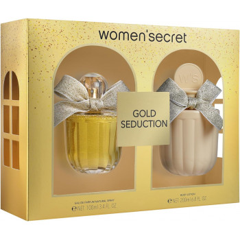 Women'secret Gold Seduction Coffret cadeau pour femme : Eau de parfum 100 ml + lotion corps 200 ml