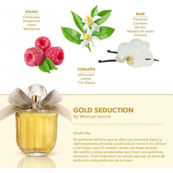 Women'secret Gold Seduction Coffret cadeau pour femme : Eau de parfum 100 ml + lotion corps 200 ml