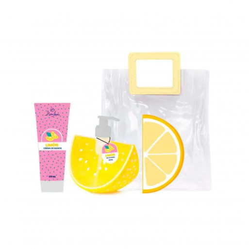 SHAUSA Ensemble de bain aux arômes de citron + Trousse de toilette en PVC