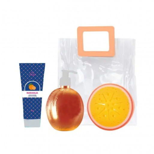 SHAUSA Ensemble de bain aux arômes d’orange + Trousse de toilette en PVC