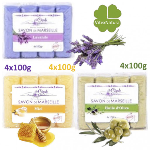 La Cigale Savon de Marseille Lavande 4x100g La Cigale Savon de Marseille Lavande 4x100g