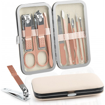 TIANQI Kit De Manucure Coupe-Ongles Acier Inoxydable 7 En 1
