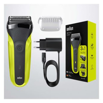 Braun 3en1 Noir Vert – 300 Bt - S3 Rasage et coiffure