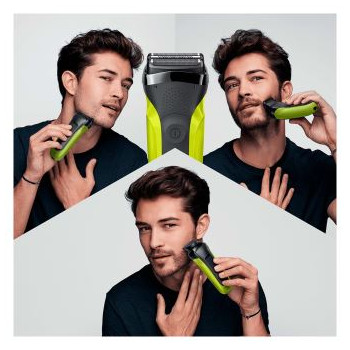Braun 3en1 Noir Vert – 300 Bt - S3 Rasage et coiffure
