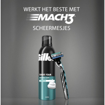 Gillette Classic Sensitive Mousse à Raser Sensitive pour hommes 200 ml