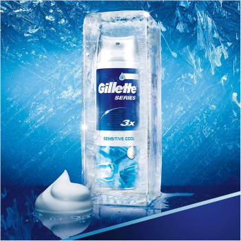 GILLETTE Mousse à Raser Série Sensitive Cool Menthol 250ml