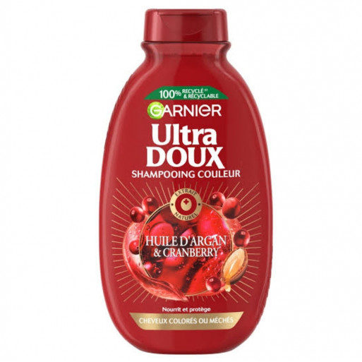 Garnier - Shampooing ULTRA DOUX - Huile d'Argan et de Cranberry 300 ml Garnier - Shampooing ULTRA DOUX - Huile d'Argan et de Cranberry 300 ml