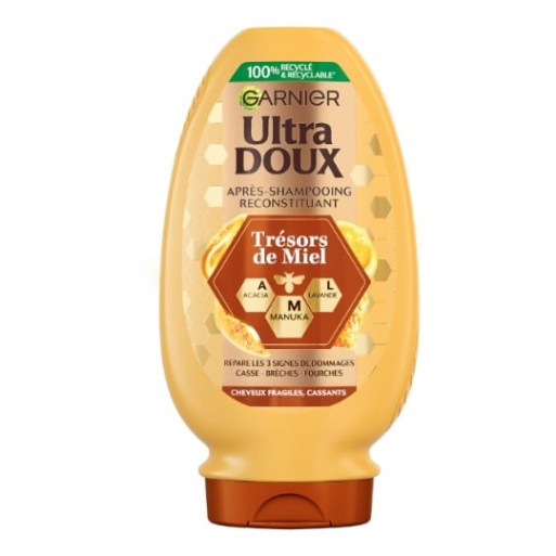 GARNIER ULTRA DOUX Après-shampoing Reconstituant Cheveux Fragiles Trésor De Miel 250 ml GARNIER ULTRA DOUX Après-shampoing Reconstituant Cheveux Fragiles Trésor De Miel 250 ml