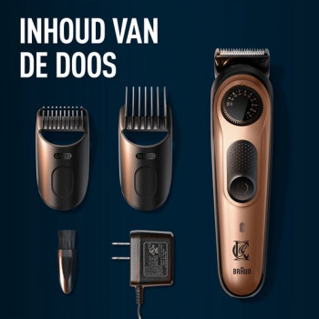 KIng . C . Gilllette Beard Trimmer Pro Tondeuse à barbe, rasoir électrique pour homme + 2 peignes + 1 brosse