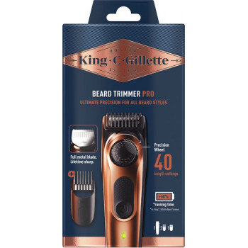 KIng . C . Gilllette Beard Trimmer Pro Tondeuse à barbe, rasoir électrique pour homme + 2 peignes + 1 brosse