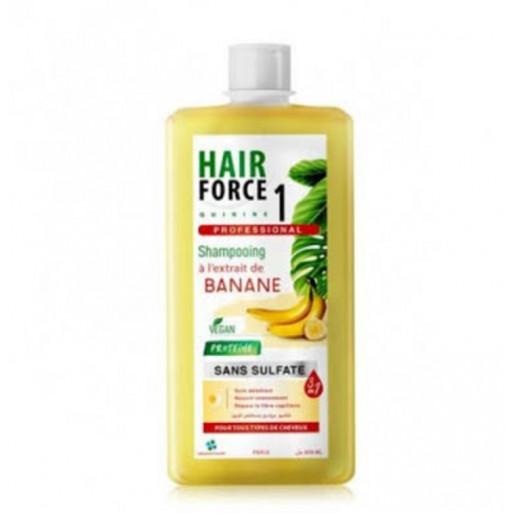 HAIR Force Shampooing Professionnel Protéine 3en1 A L'Extrait De Banane, Sans Sulfate, Pour Tout Types De Cheveux 400ml HAIR Force Shampooing Professionnel Protéine 3en1 A L'Extrait De Banane, Sans Sulfate, Pour Tout Types De Cheveux 400ml