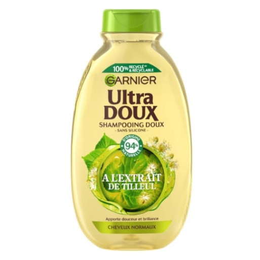 GARNIER ULTRA DOUX Shapooing À l’Extrait De Tilleul Sans Silicone 300 ml