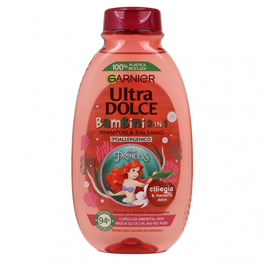 GARNIER ULTRA DOLCE SHAMPOOING 2EN1 POUR FILLES A LA CERISE ET AMANDE DOUCE 250 ML
