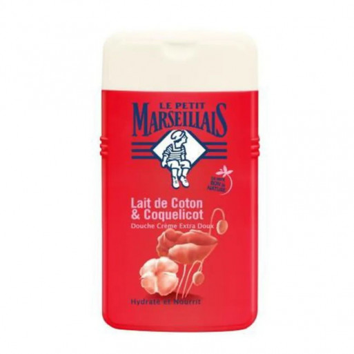 LE PETIT MARSEILLAIS Douche Crème Extra Doux Lait de Coton et Coquelicot 250 ml LE PETIT MARSEILLAIS Douche Crème Extra Doux Lait de Coton et Coquelicot 250 ml