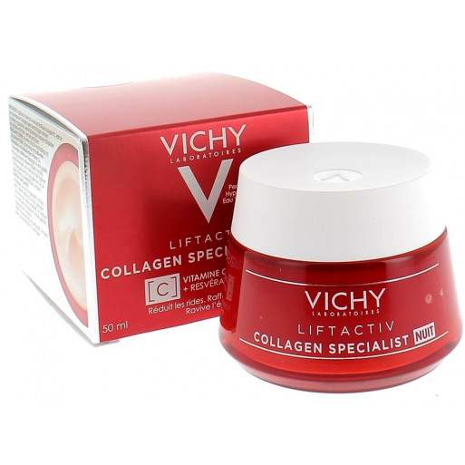 Vichy, Liftactiv, Crème de Nuit Anti-Âge Collagen Specialist Pour tous Types de Peau 50 ml Vichy, Liftactiv, Crème de Nuit Anti-Âge Collagen Specialist Pour tous Types de Peau 50 ml