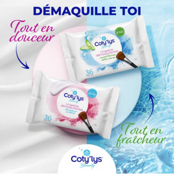 Coty’lys Lingettes Démaquillantes – Tous Types De Peau – (36 unités)