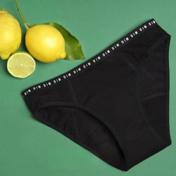 DIM Protect - Culotte Menstruelle Lavable - Noir - Flux MOYEN  - Taille 44/46