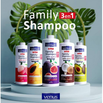 VENUS Family Shampoing 3 en 1A la keratine a l’extrait d’ail 1l