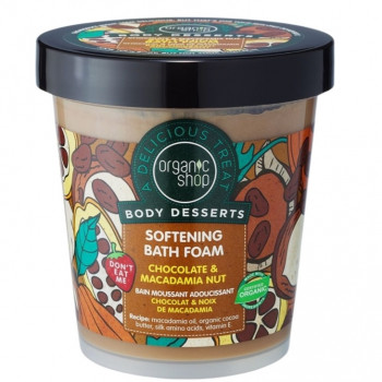 Organic Shop Bain moussant adoucissant au chocolat et noix de macadamia 450 ml