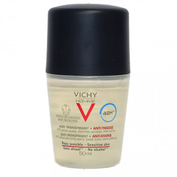 VICHY Homme déodorant détranspirant 48h anti-traces roll-on 50ml