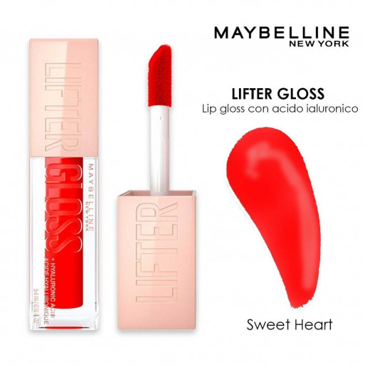 Maybelline lifter gloss + acid hyaluronic - 23 sweet heart - 5,4 ml Maybelline lifter gloss + acid hyaluronic - 23 sweet heart - 5,4 ml