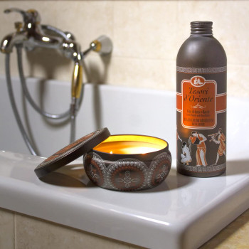 Trésors d'Orient FLEUR DE LOTUS 500 ml Crème de Bain + Bougie Aromatique Coffret Cadeau