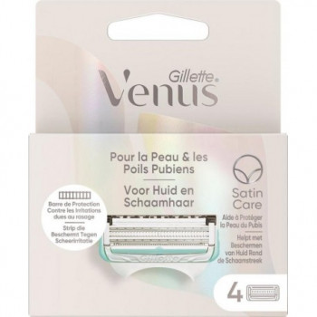 Gillette Venus Satin Care Pour La Peau Et Les Poils Pubiens, Lot De 4 Lames De Rechange