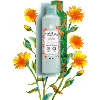 Yves Rocher PUR CALENDULA Lait Démaquillant Lissant au Calendula Bio, Nettoyant Anti-Âge 200 ml