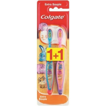 Colgate Kids 2 Brosses à Dents Extra Souple - De 2 à 6 ans -