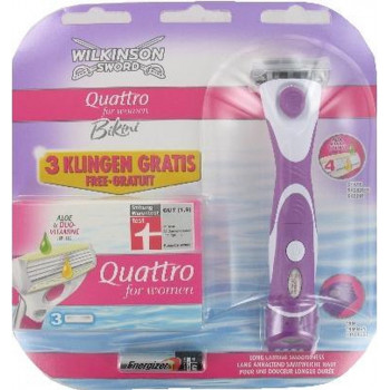 Wilkinson Quattro Bikini for Women Rasoir et tondeuse 2 en 1 +Recharge ( lot de 3 )
