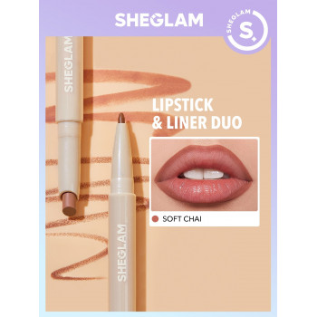 SHEGLAM 101 Lipstick & Liner Duo - Soft Chai -
