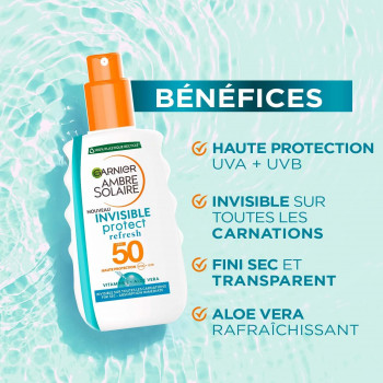 Garnier Ambre Solaire Invisible Protect Refresh Transparente SPF50 ( 200ml )