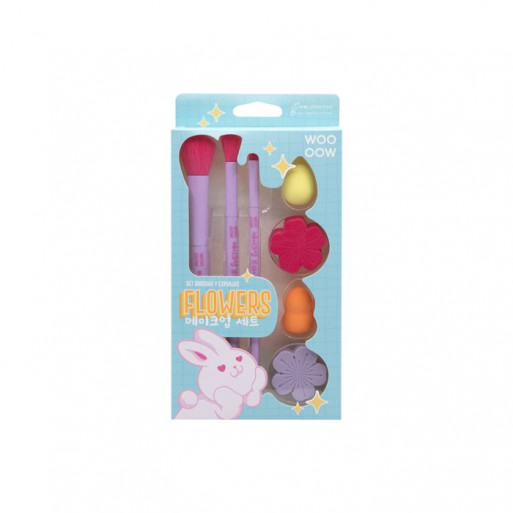 WOO OOW FLOWERS Set de Pinceaux & Éponges WOO OOW FLOWERS Set de Pinceaux & Éponges
