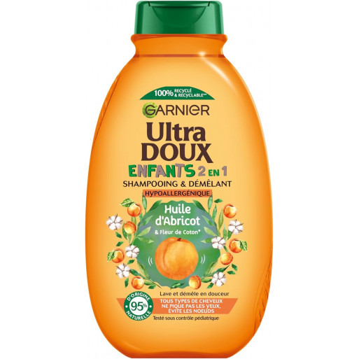 Garnier Ultra Doux Shampooing Démêlant Huile D’abricot & Fleur De Coton 300 ml