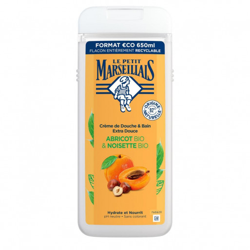 Le Petit Marseillais Crème de douche & bain Extra Douce Abricot BIO & Noisette BIO 650 ml