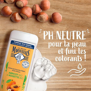 Le Petit Marseillais Crème de douche & bain Extra Douce Abricot BIO & Noisette BIO 650 ml