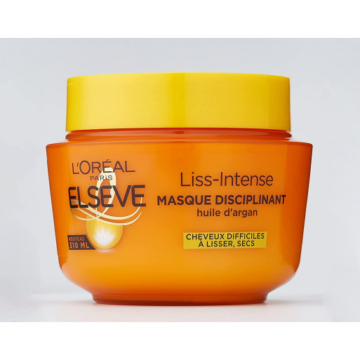 L'Oréal Paris Elseve Liss-Intense Masque Disciplinant Huile D’argan Cheveux Difficiles à Lisser/Secs 310 ml