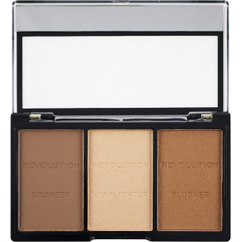Revolution Makeup, Ultra, Sculpt & Contour Kit, Palette de Contours, Light/Med C04, 3 Ombres,